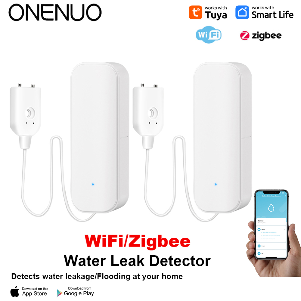 Home Security With Monitoring - واي فاي/زيجبي استشعار المياه تويا تسرب