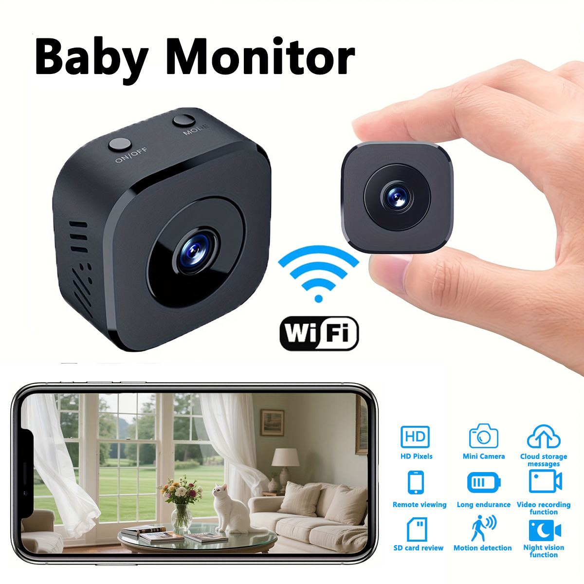 Home Security With Monitoring - 1080P HD كاميرا واي فاي صغيرة