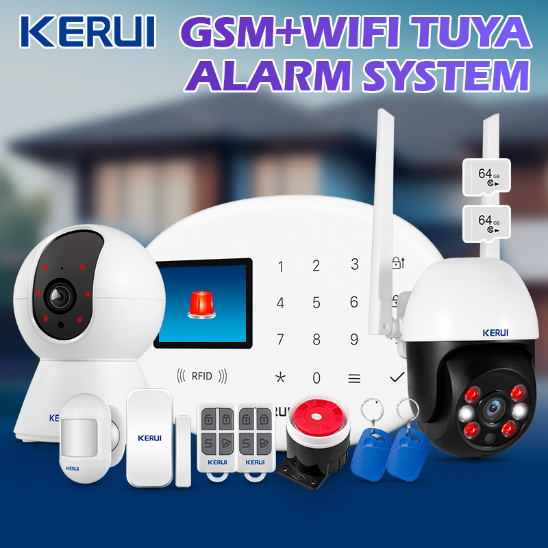 Home Security No Wifi - KERUI Tuya طقم إنذار منزلي لاسلكي