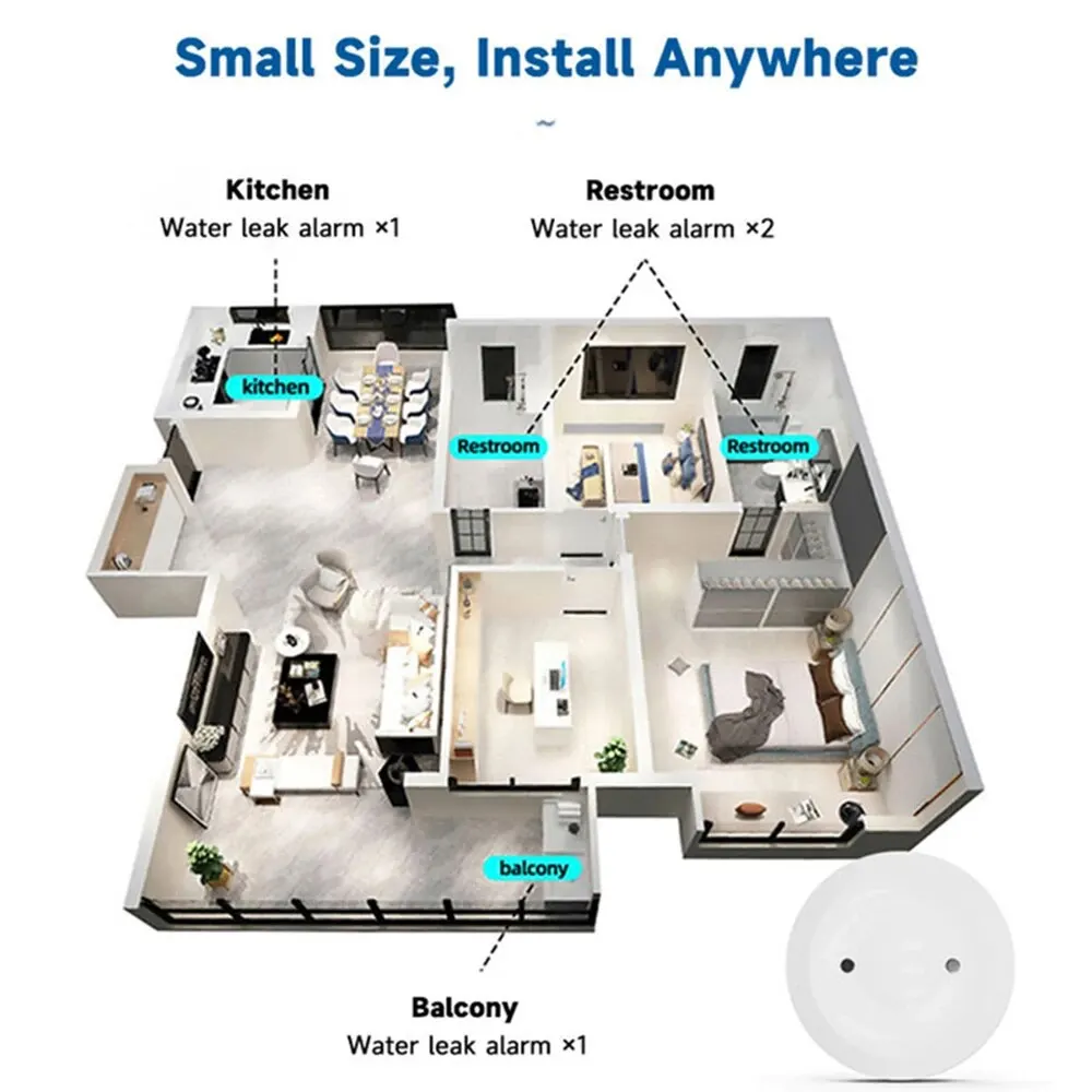 مستشعر تسرب المياه الذكي Zigbe - مراجعة Home Security With Monitoring وسعره