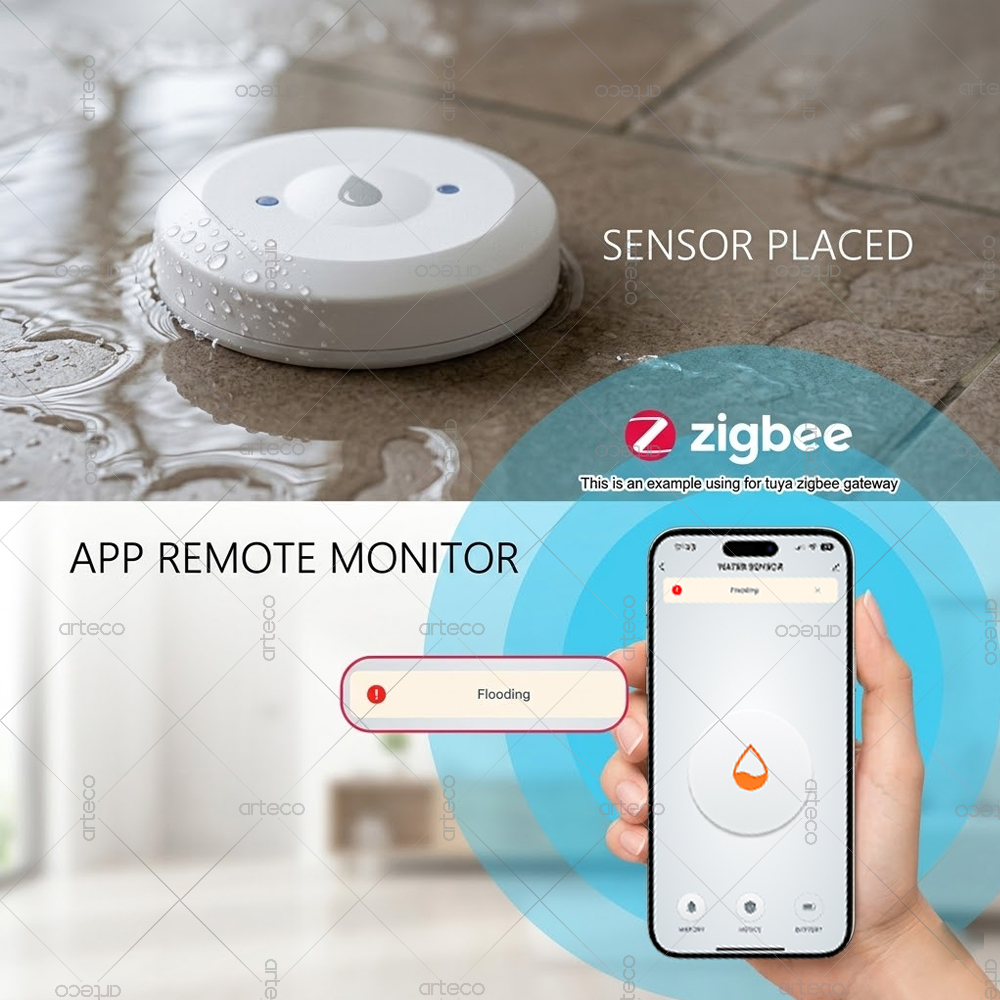 مستشعر تسرب المياه زيجبي، كاشف - مراجعة Home Security Kitchener وسعره