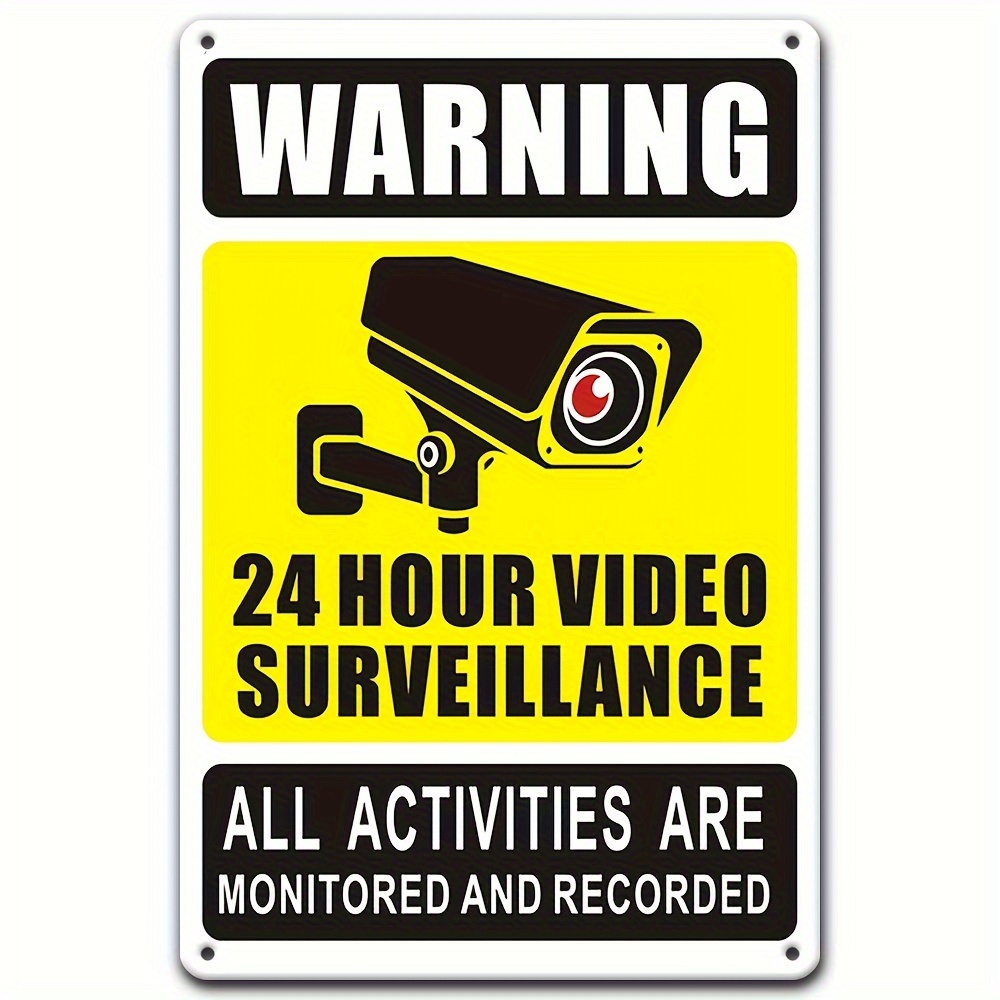علامة تحذير للمراقبة بالفيديو  - مراجعة Home Security With Monitoring وسعره