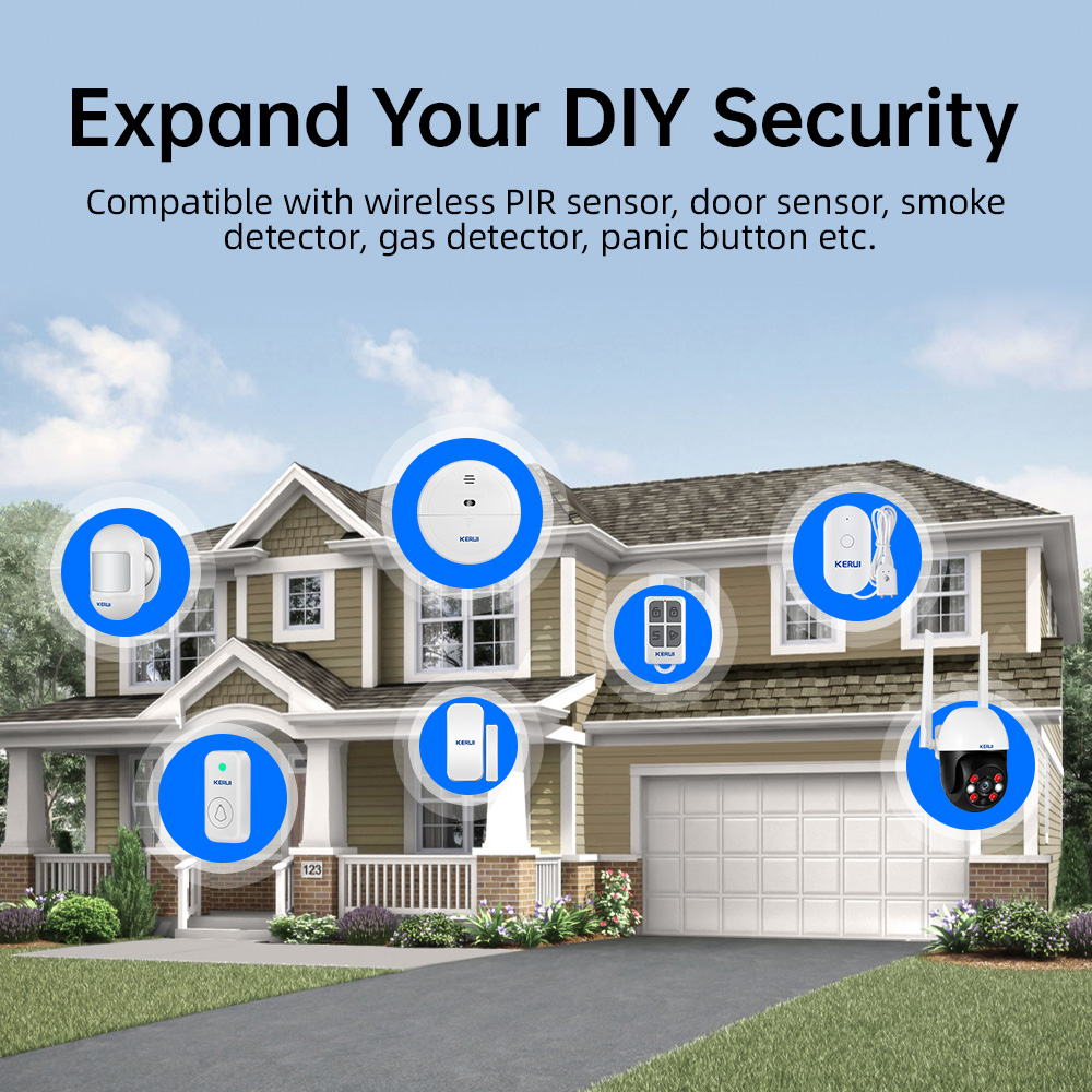 KERUI Tuya طقم إنذار منزلي لاس - مراجعة Home Security No Wifi وسعره