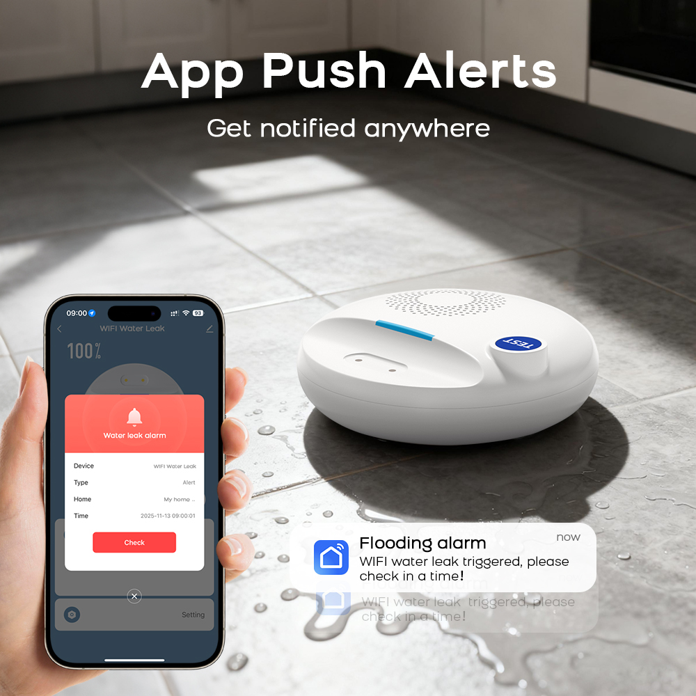 إنذار تسرب ذكي واي فاي كاشف ال - مراجعة Home Security Kitchener وسعره